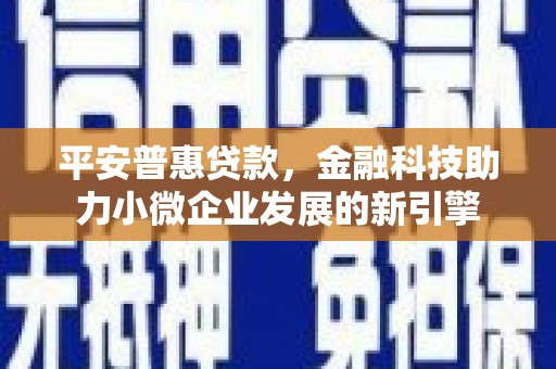 小金平安普惠贷款，金融科技助力小微企业发展的新引擎