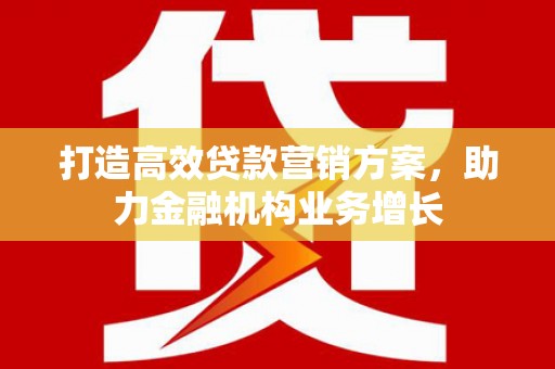 江永打造高效贷款营销方案，助力金融机构业务增长