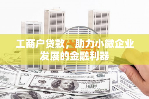 武清工商户贷款，助力小微企业发展的金融利器