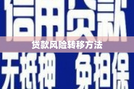 盈江贷款风险转移方法 盈江贷款风险转移方法