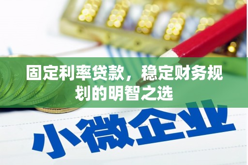 新营固定利率贷款，稳定财务规划的明智之选