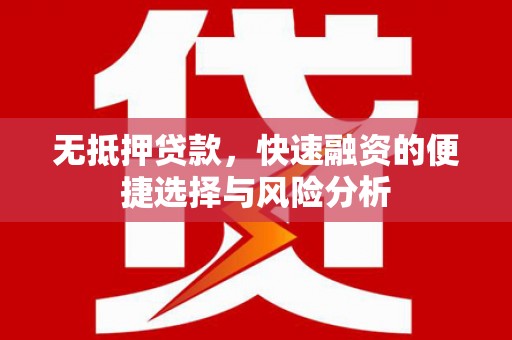 阿里山无抵押贷款，快速融资的便捷选择与风险分析