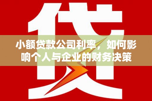 青山小额贷款公司利率，如何影响个人与企业的财务决策
