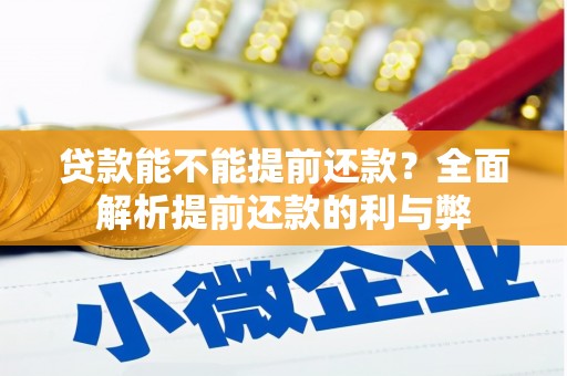 佳县贷款能不能提前还款？全面解析提前还款的利与弊