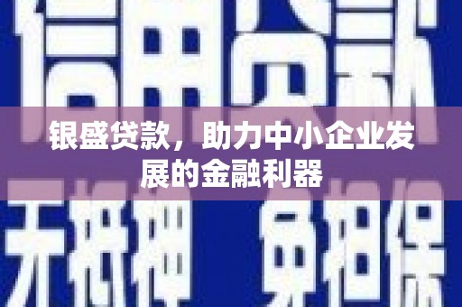 阿巴嘎旗银盛贷款，助力中小企业发展的金融利器